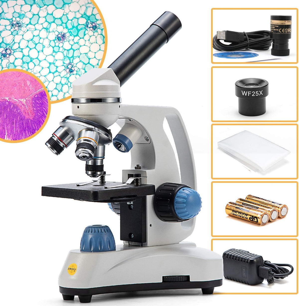 Compound Student Microscope 40X-1000X Monocular E107