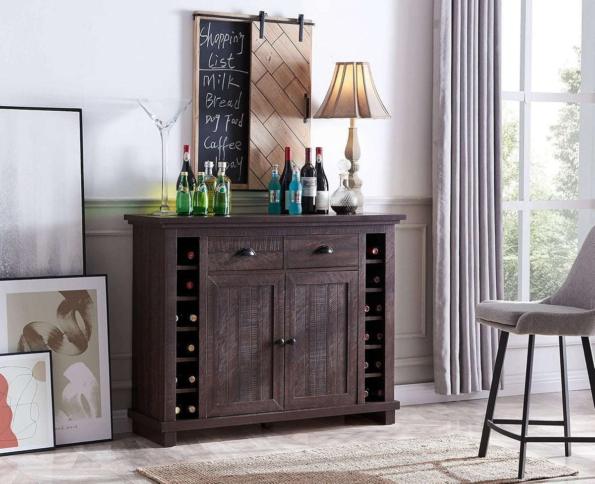 Mahogany Bar Cabinet with Stem Glass Placement E7124