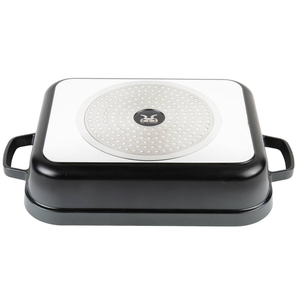 Lightweight Cast Aluminum Roaster Pan with Lid, 5 Quart, Gray H8720