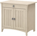 Gray Secretary Desk with Keyboard Tray and Storage Cabinet A399