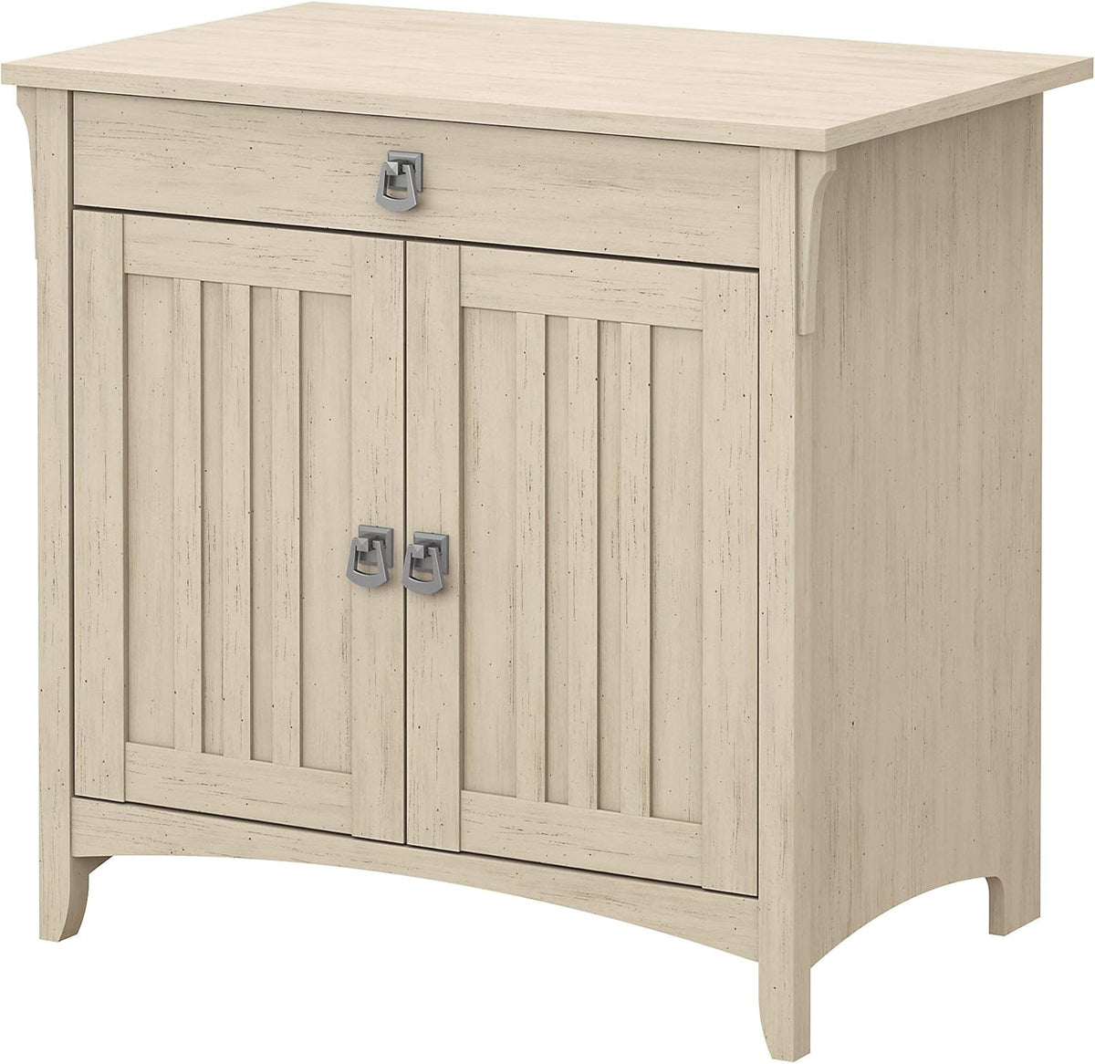 Gray Secretary Desk with Keyboard Tray and Storage Cabinet A399