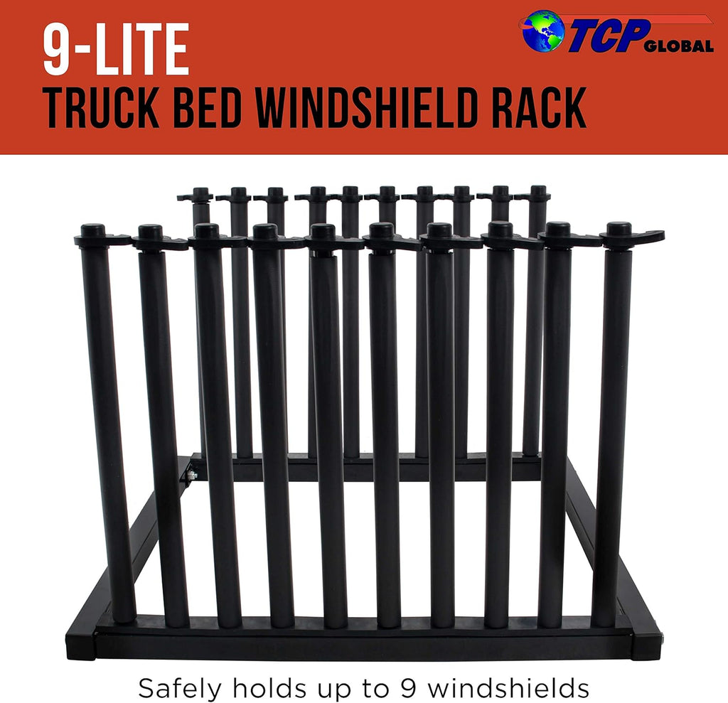 9 Slot Truck Bed Windshield Rack with Rubber Foam Pads V799078