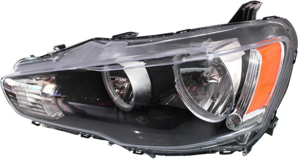2008 Mitsubishi Lancer Headlight Assembly Driver Side Black Housing G9562