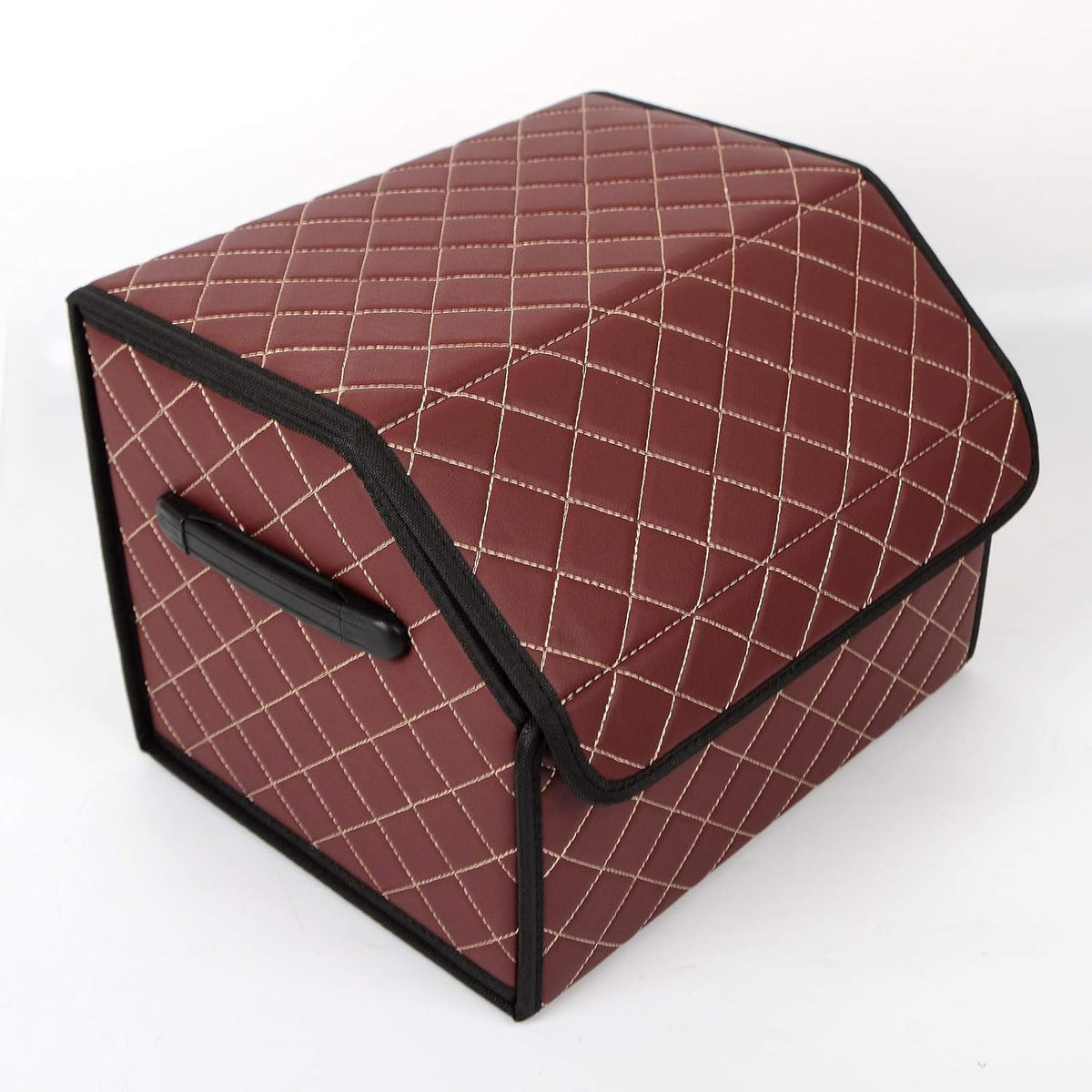 Foldable Car Trunk Storage Box PU Leather with Lid Pack of 2 V349