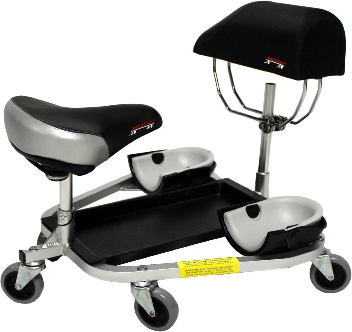 Kneeling/Sitting Creeper with 3 Casters & Chest Support, Black Z573463