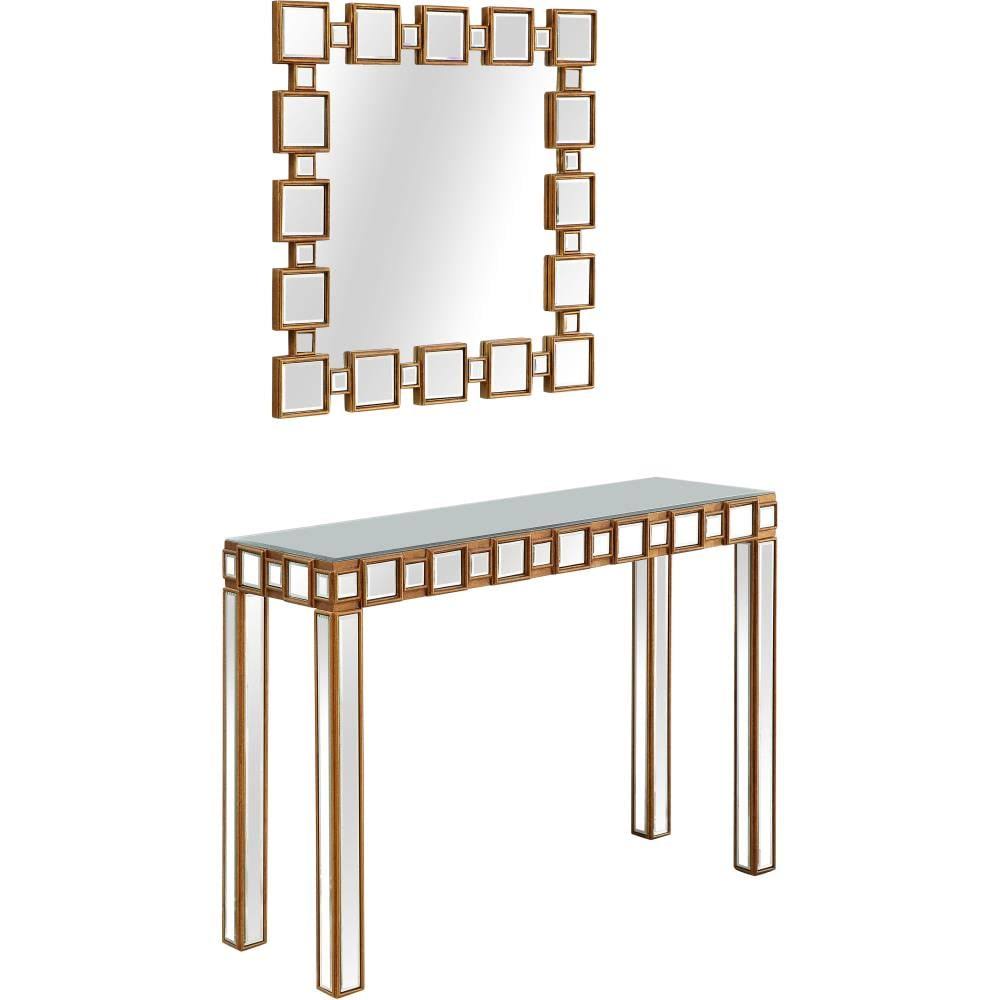Glass Modern Console Table in Gold I165