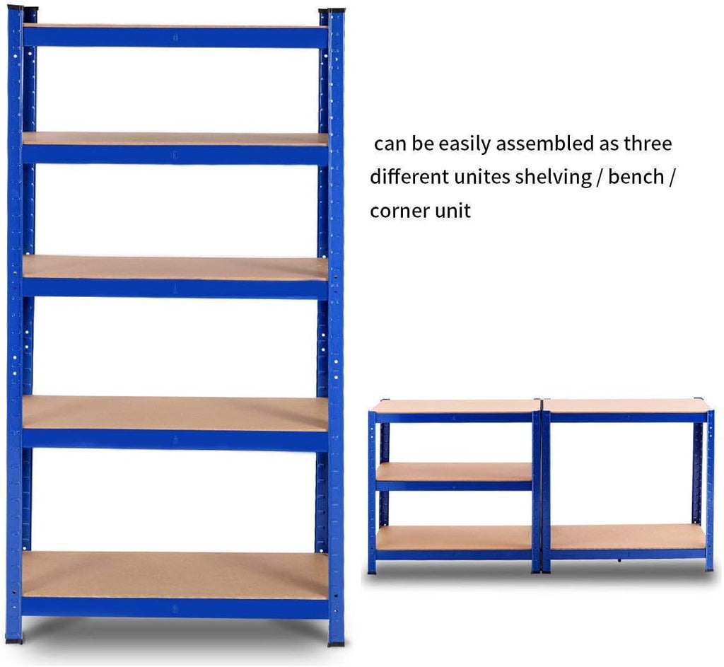 5-Tier Heavy Duty Steel Storage Shelves with Adjustable Shelves T6241