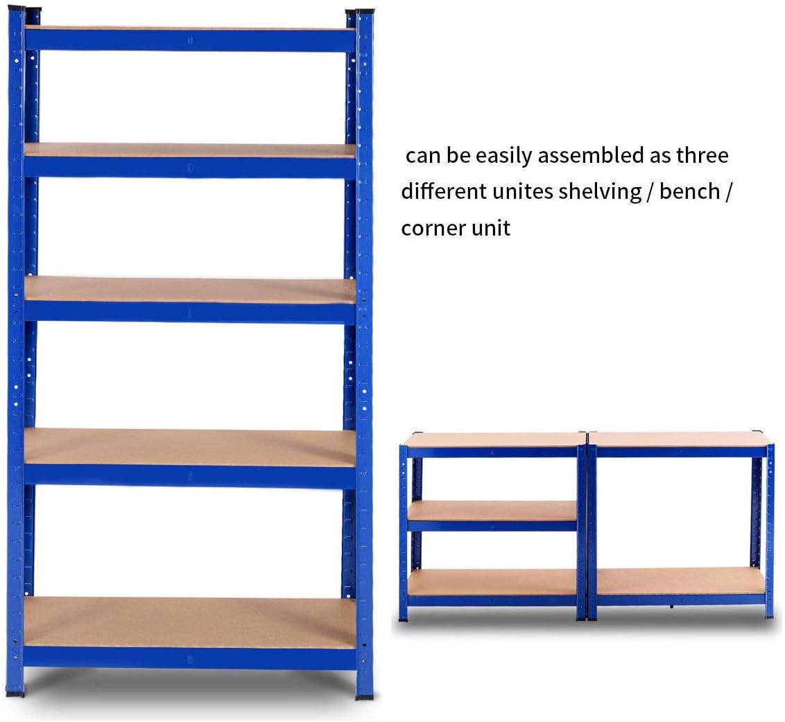 5-Tier Heavy Duty Steel Storage Shelves with Adjustable Shelves T6241