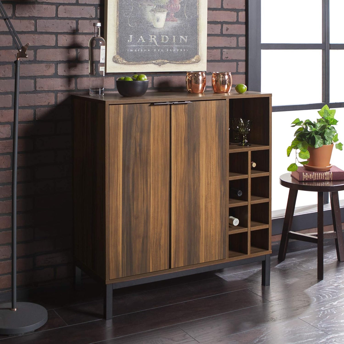 Dark Walnut Wood Storage Cabinet J29153