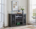 Charcoal Finish Bar Cabinet with Two Curved Glass Doors N34736