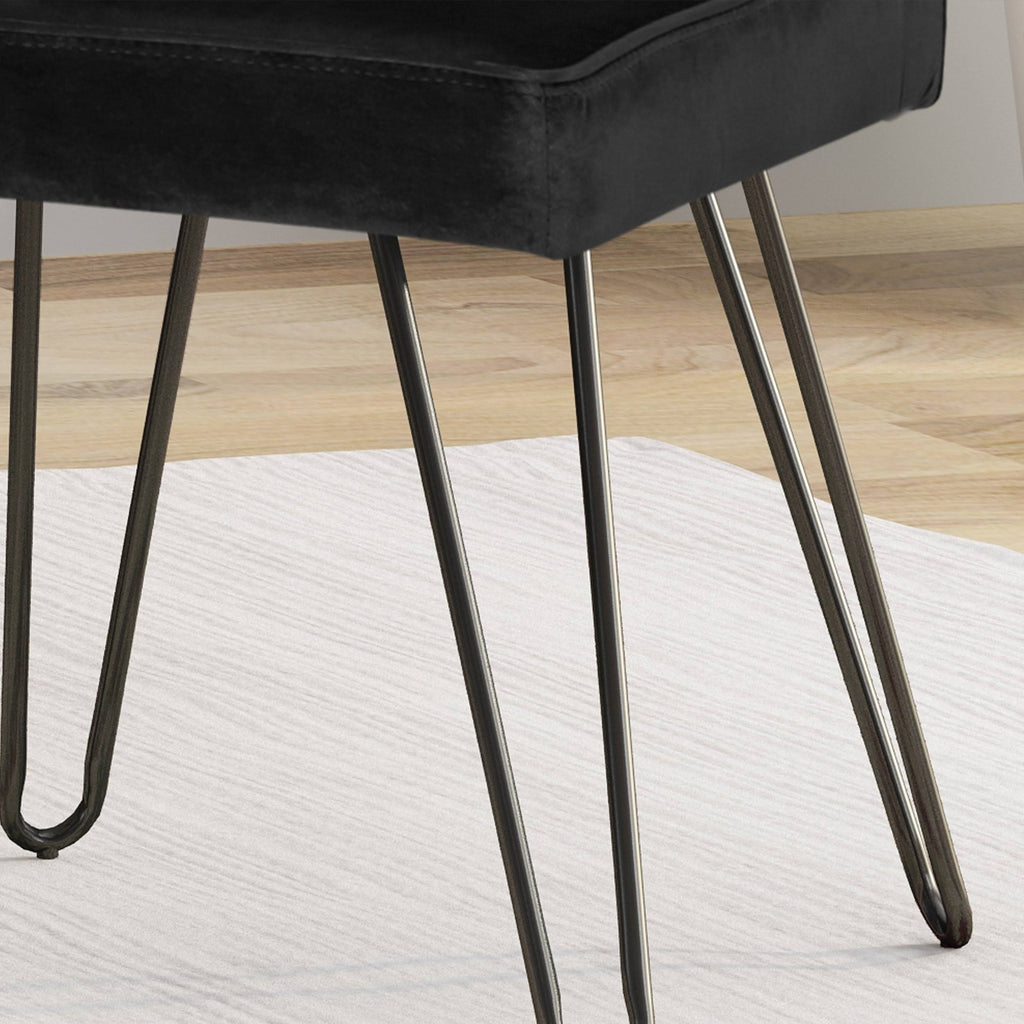 Set of 2 Tufted Velvet Dining Chairs Black K690035