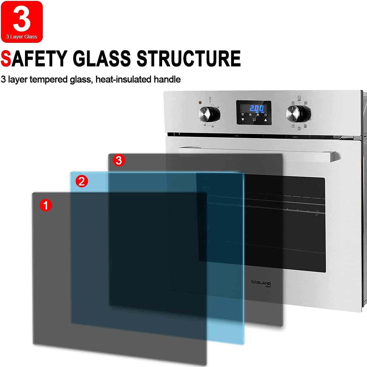 24 Inch 240V 2800W 2.3 Cu.ft 9 Cooking Functions Convection Single Wall Oven W240