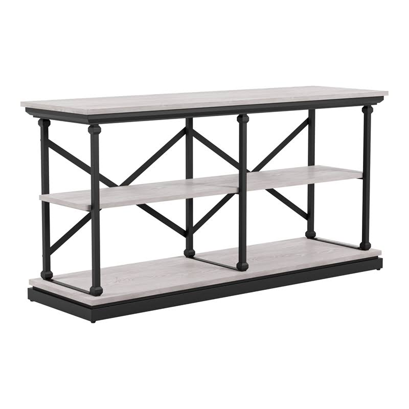 White Wood 2-Shelf Console Table K2928