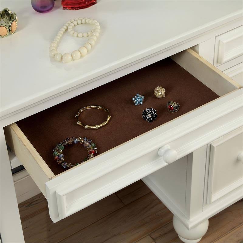 3-Piece White Wood Bedroom Vanity Set O68081