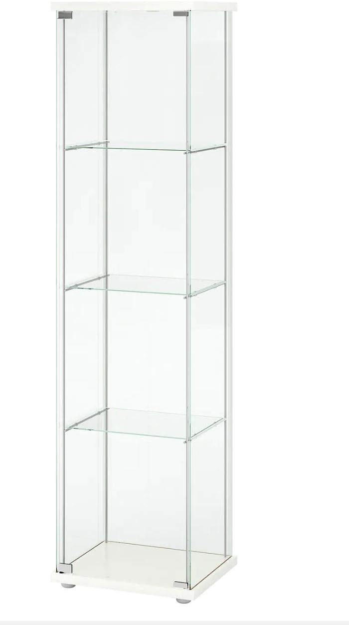 Glass Curio Display Cabinet White M1414