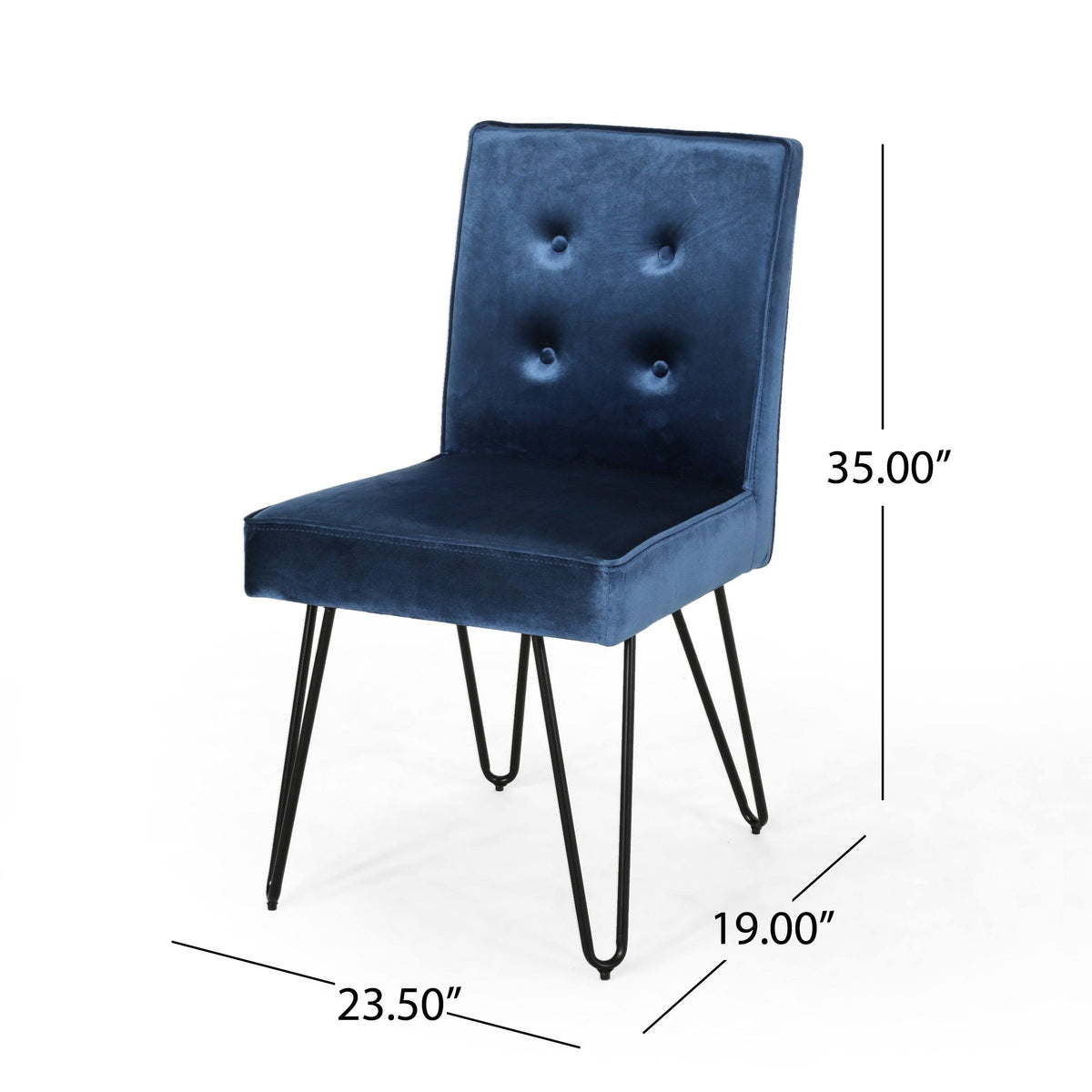Set of 2 Tufted Velvet Dining Chairs Black K690035