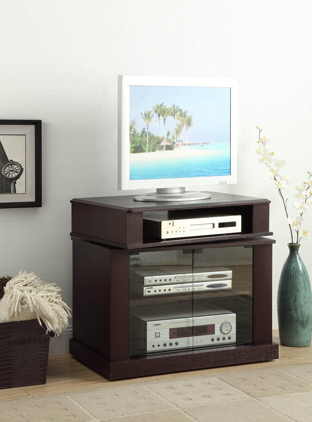 Cherry Swivel Top Entertainment Cart S106736