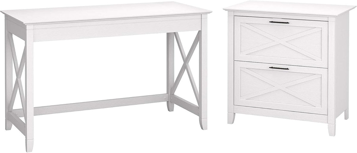 54W Computer Desk with Storage and 2 Drawer File Cabinet N401283