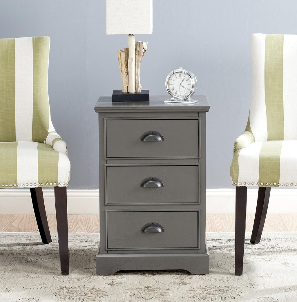 Grey 3 Drawer Side Table G598
