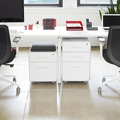 White 2-Drawer Rolling File Cabinet X6441