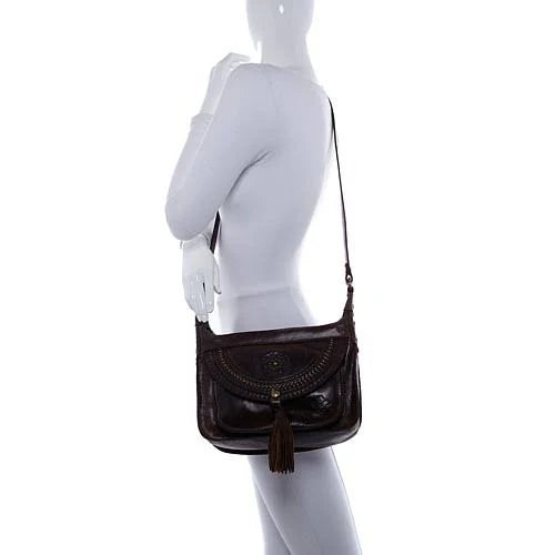 Distressed Leather Crossbody Z90405