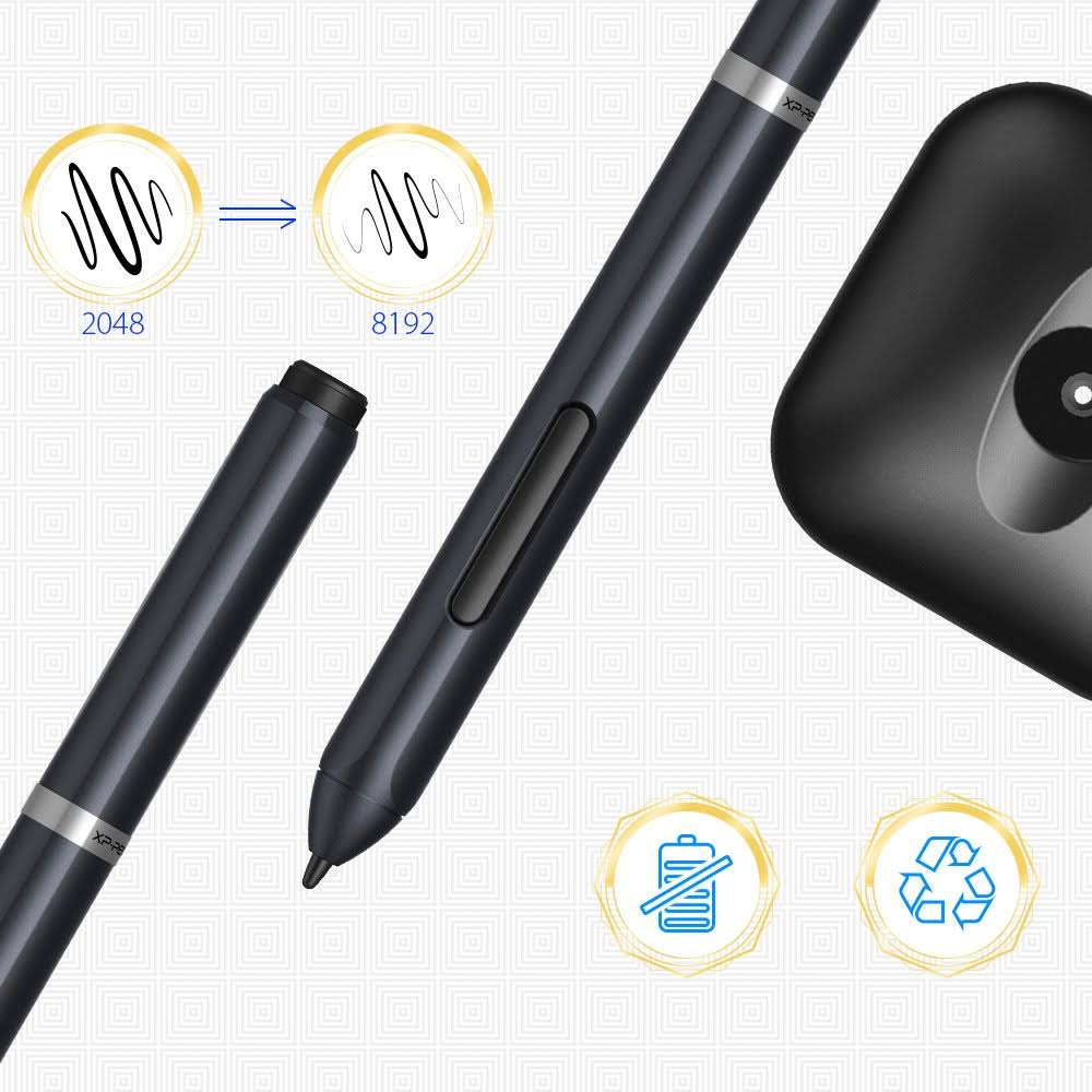 10x6.25 inch Digital Graphics Drawing Tablet with Battery-Free Stylus B429