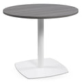 Round Café Table 36x22 Diameter Gray Table Top White Base I843039