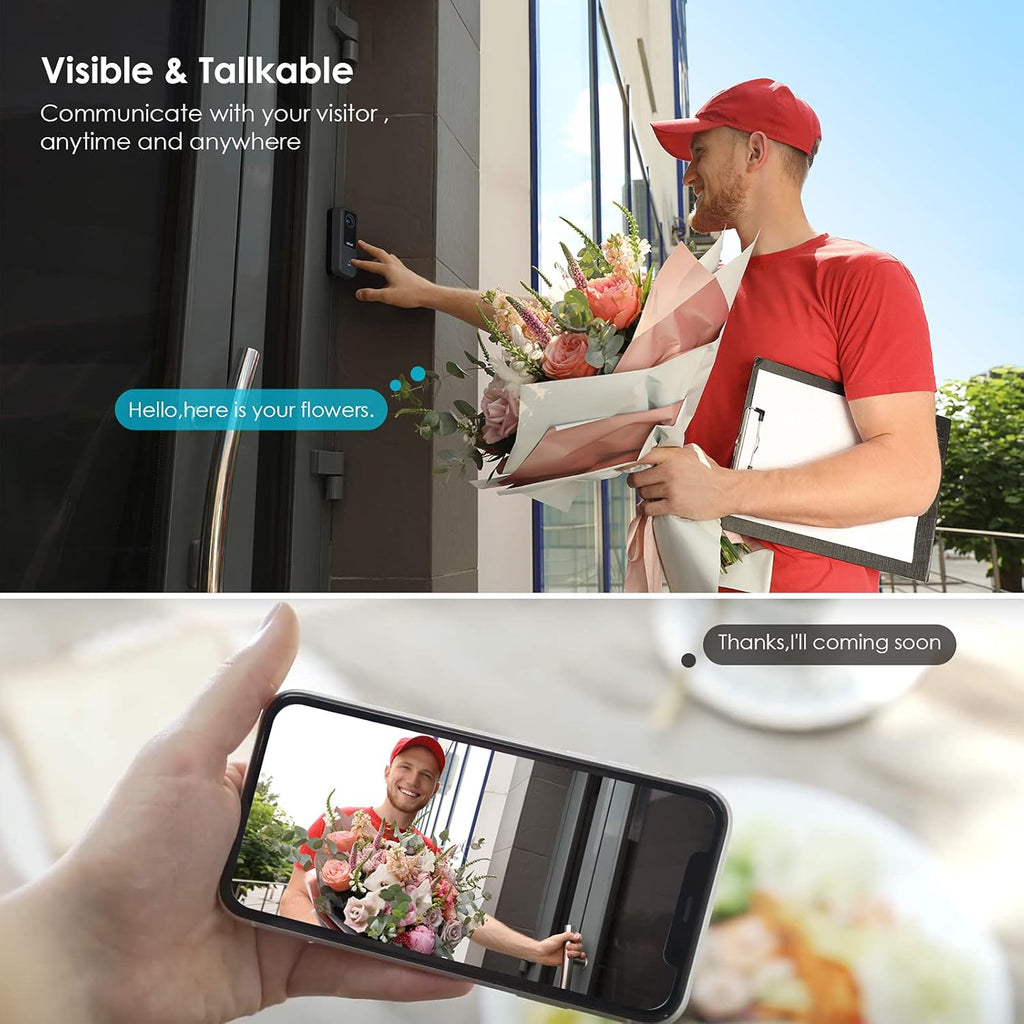 Wired Video Doorbell Camera with Chime, 2K HD, 2-Way Audio, IP54 Waterproof, Pack of 2 M945