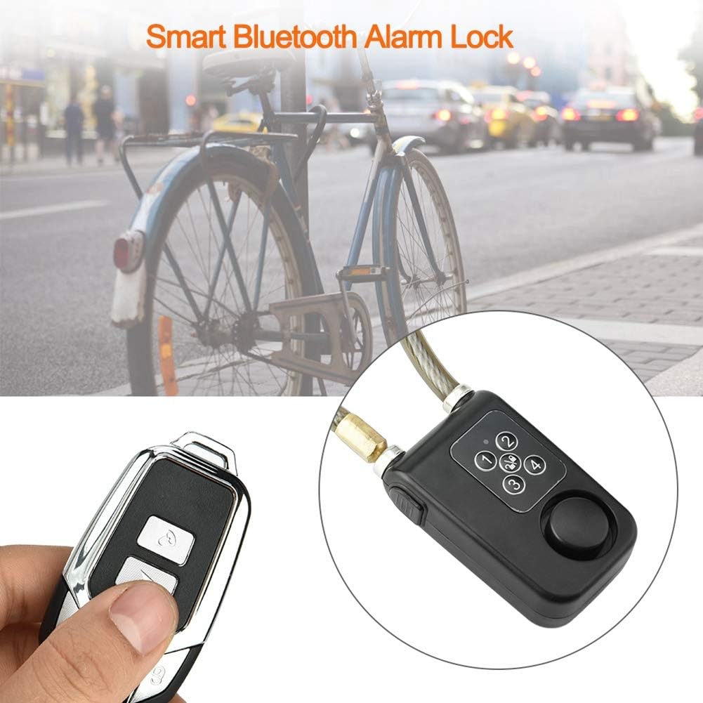 Anti-Theft Wireless Remote Control Alarm Bike Lock 4-Digit Password IP55 Waterproof H474319