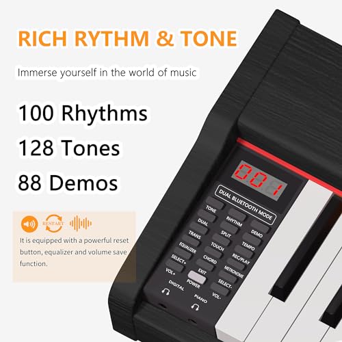 88 Key Fully Weighted Hammer Action Digital Piano with Triple Pedal H958