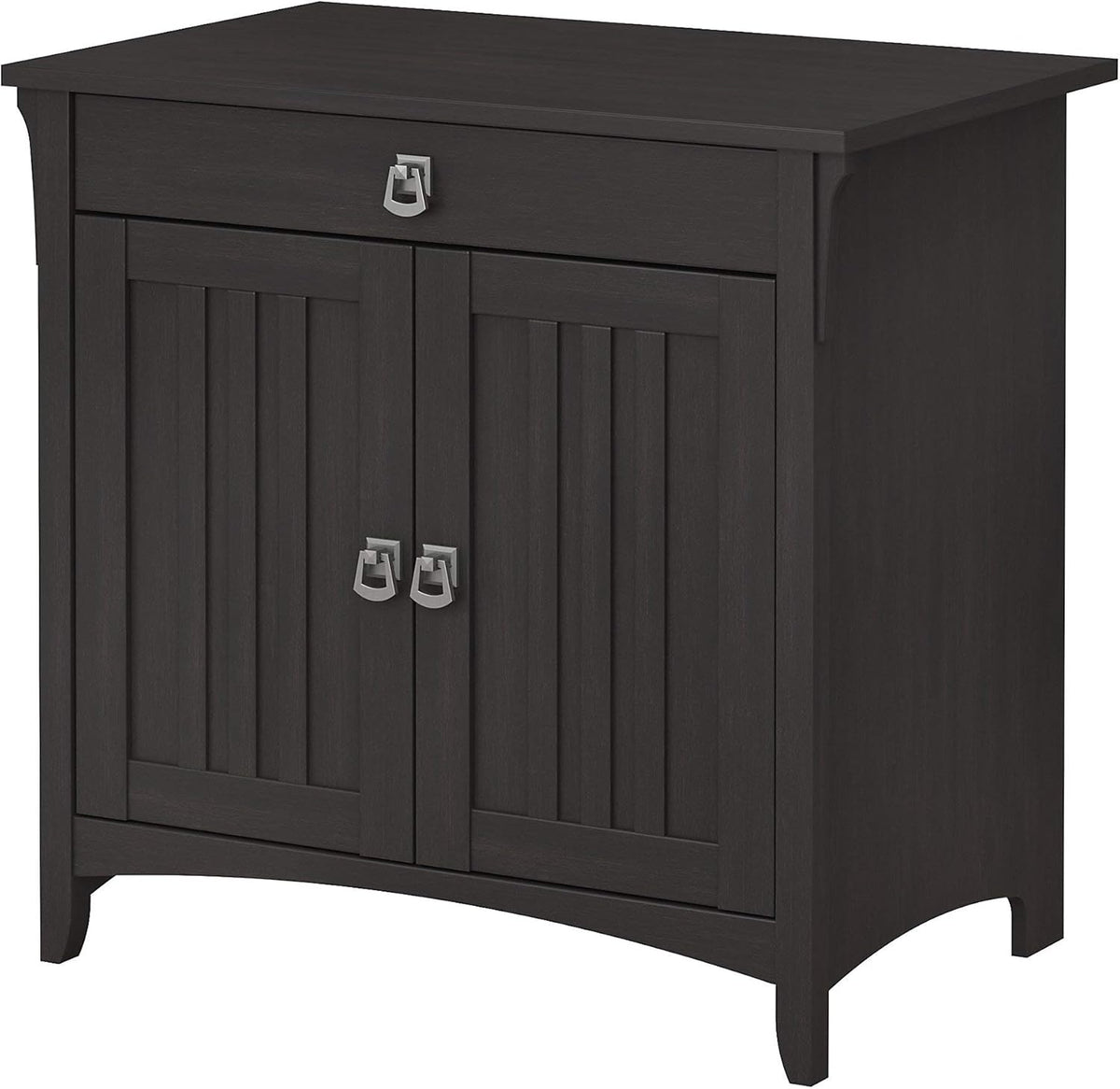 Gray Secretary Desk with Keyboard Tray and Storage Cabinet A399