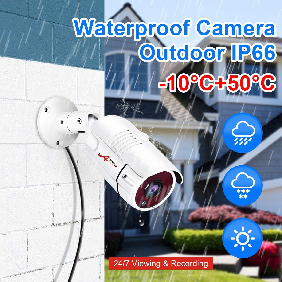 Wired 4 Channel HD Security Camera System with 1TB Hard Drive and 4 Weatherproof Cameras S9319