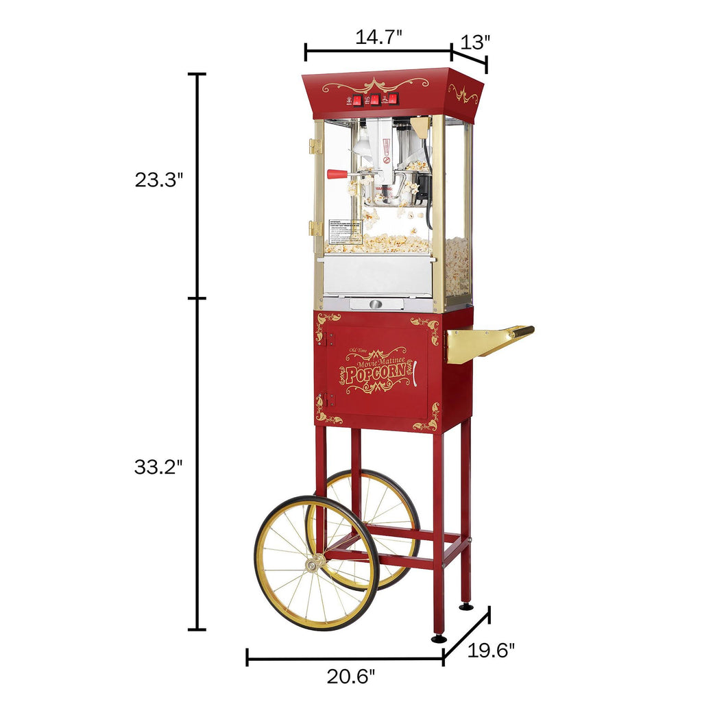 Red 1-Cup Oil Popcorn Maker Cart L423514