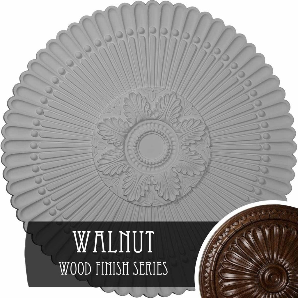 Hand-Painted Walnut Ceiling Medallion I215867