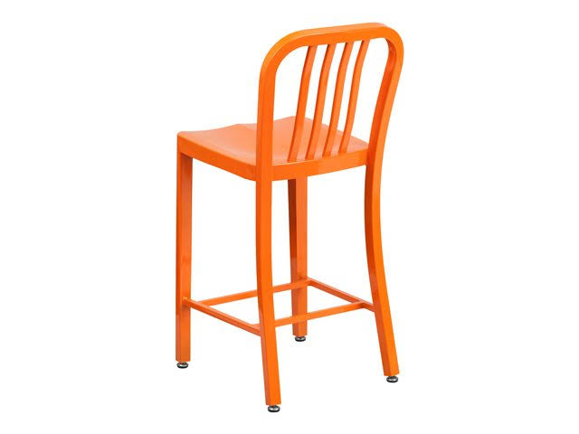 2 Pack 24x22 Orange Metal Counter Height Stool F599754