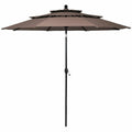 10-ft Tan Auto-Tilt Patio Umbrella H4742
