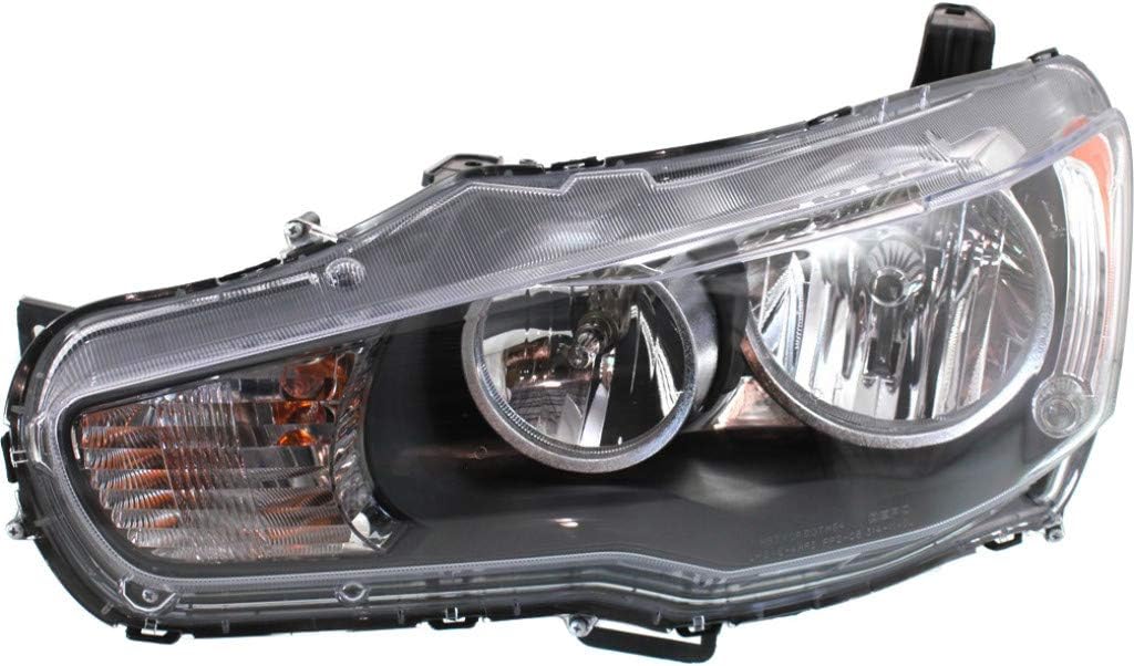 2008 Mitsubishi Lancer Headlight Assembly Driver Side Black Housing G9562