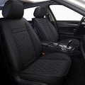 Black Leather Full Set Car Seat Covers S8327