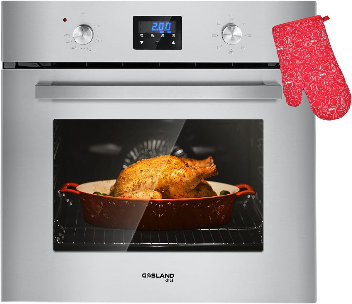 24 Inch 240V 2800W 2.3 Cu.ft 9 Cooking Functions Convection Single Wall Oven W240