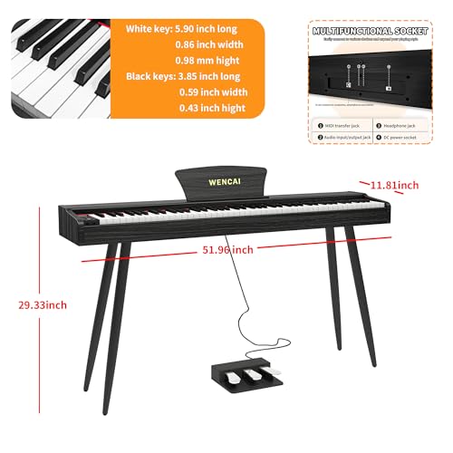 88 Key Fully Weighted Hammer Action Digital Piano with Triple Pedal H958