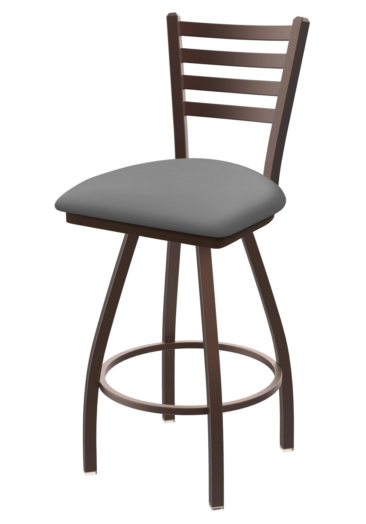 Swivel Counter Stool with Bronze Finish and Grey Seat S16642