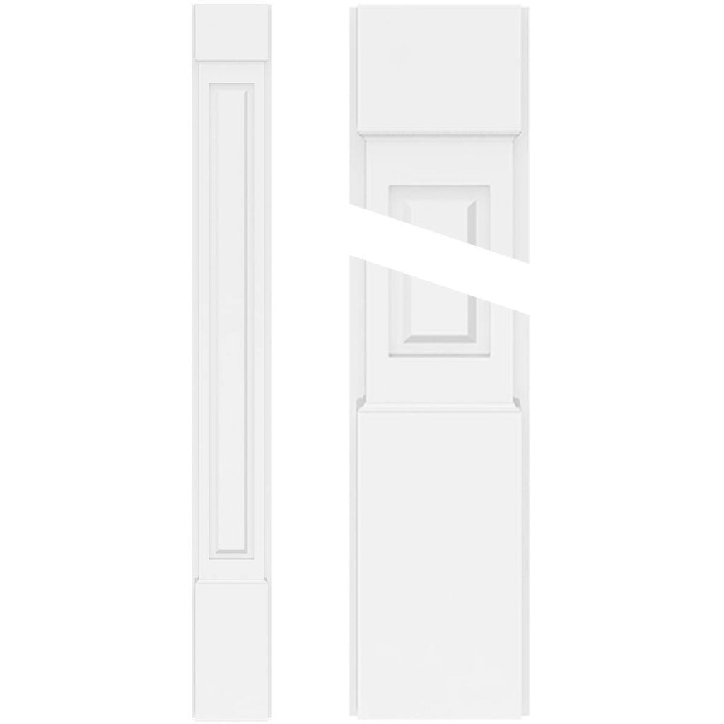 Raised Panel PVC Pilaster with Capital & Base (Pair) C408