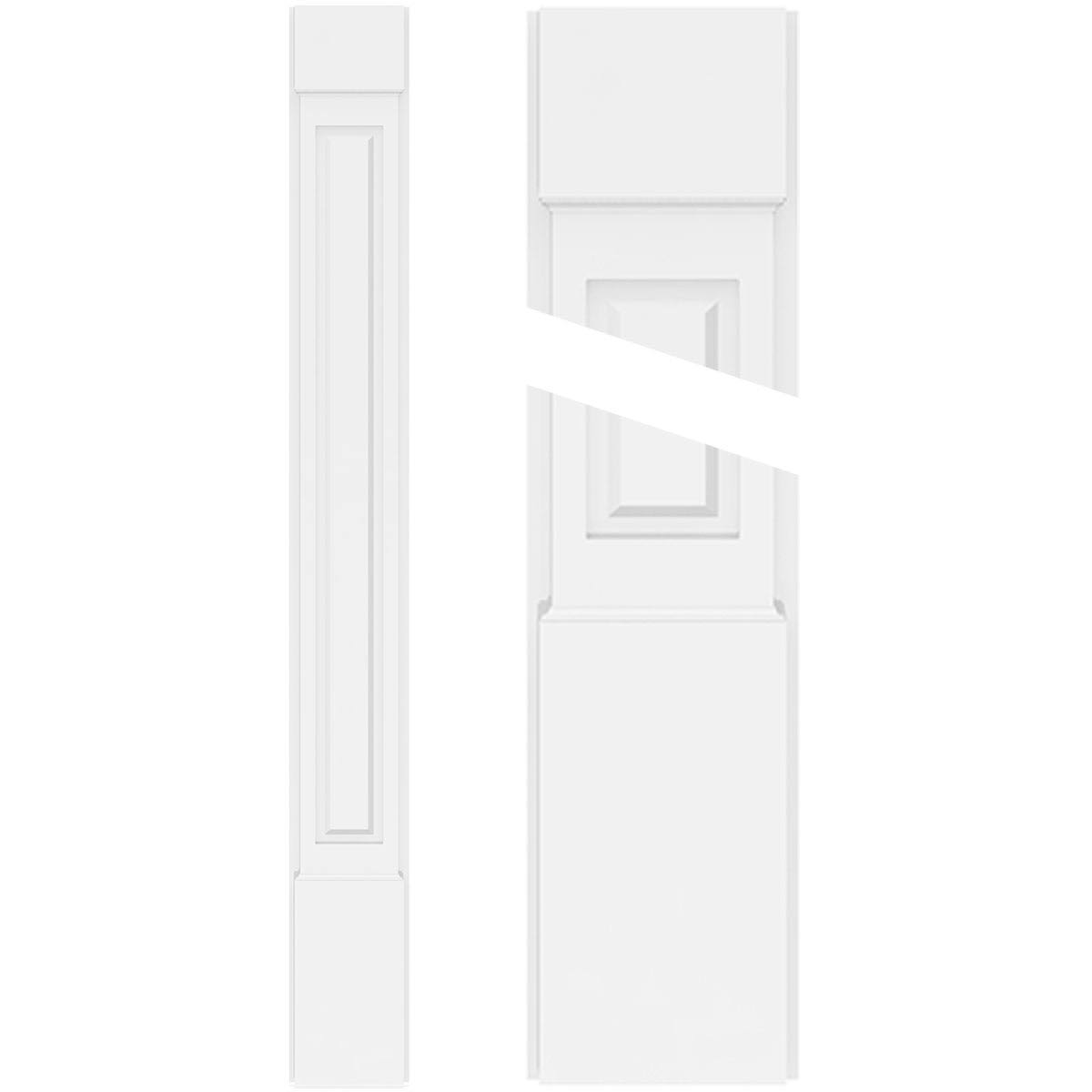 Raised Panel PVC Pilaster with Capital & Base (Pair) C408