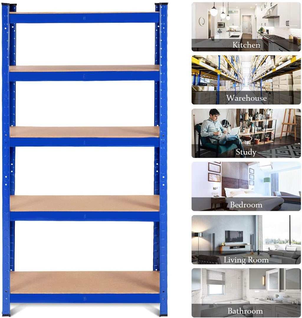 5-Tier Heavy Duty Steel Storage Shelves with Adjustable Shelves T6241