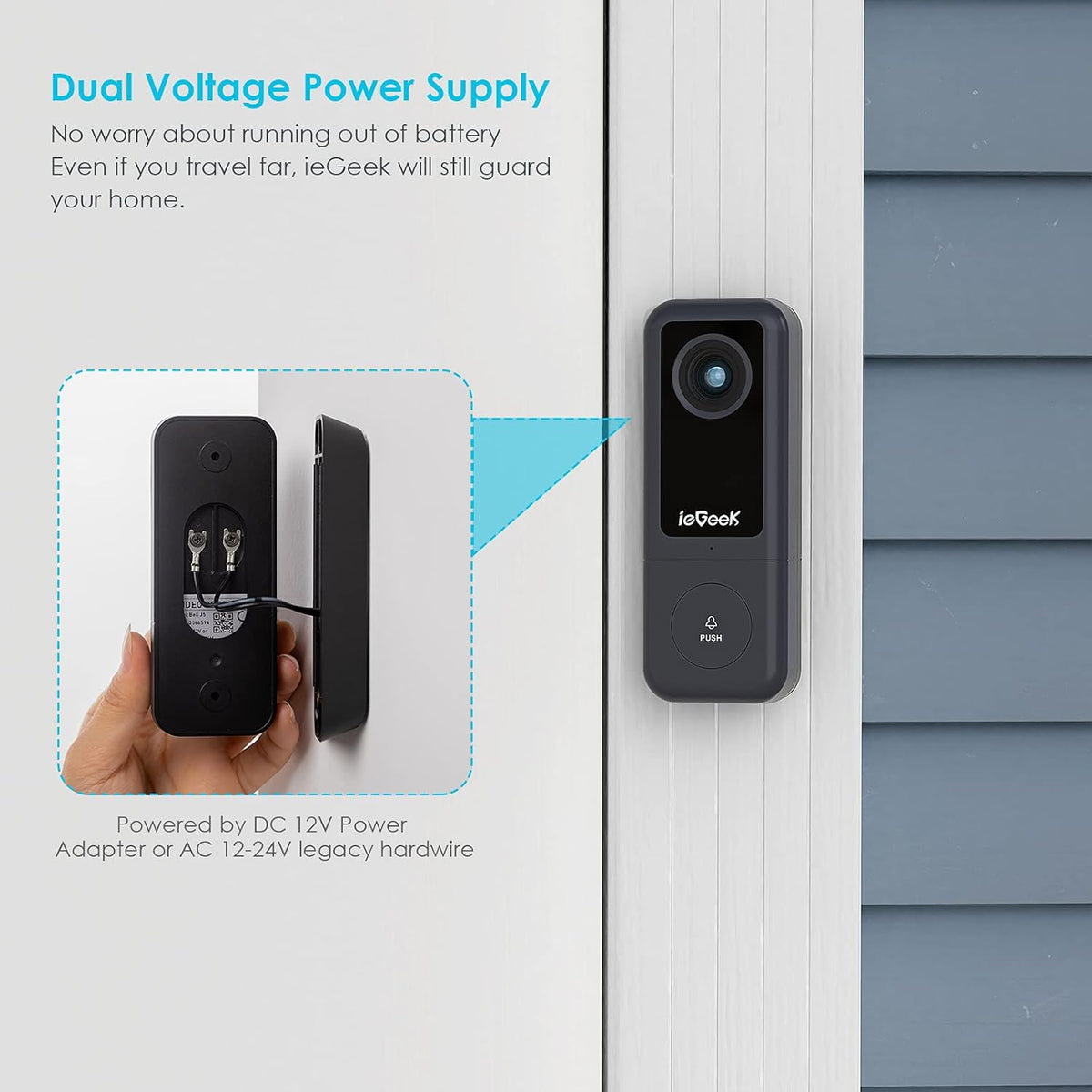 Wired Video Doorbell Camera with Chime, 2K HD, 2-Way Audio, IP54 Waterproof, Pack of 2 M945
