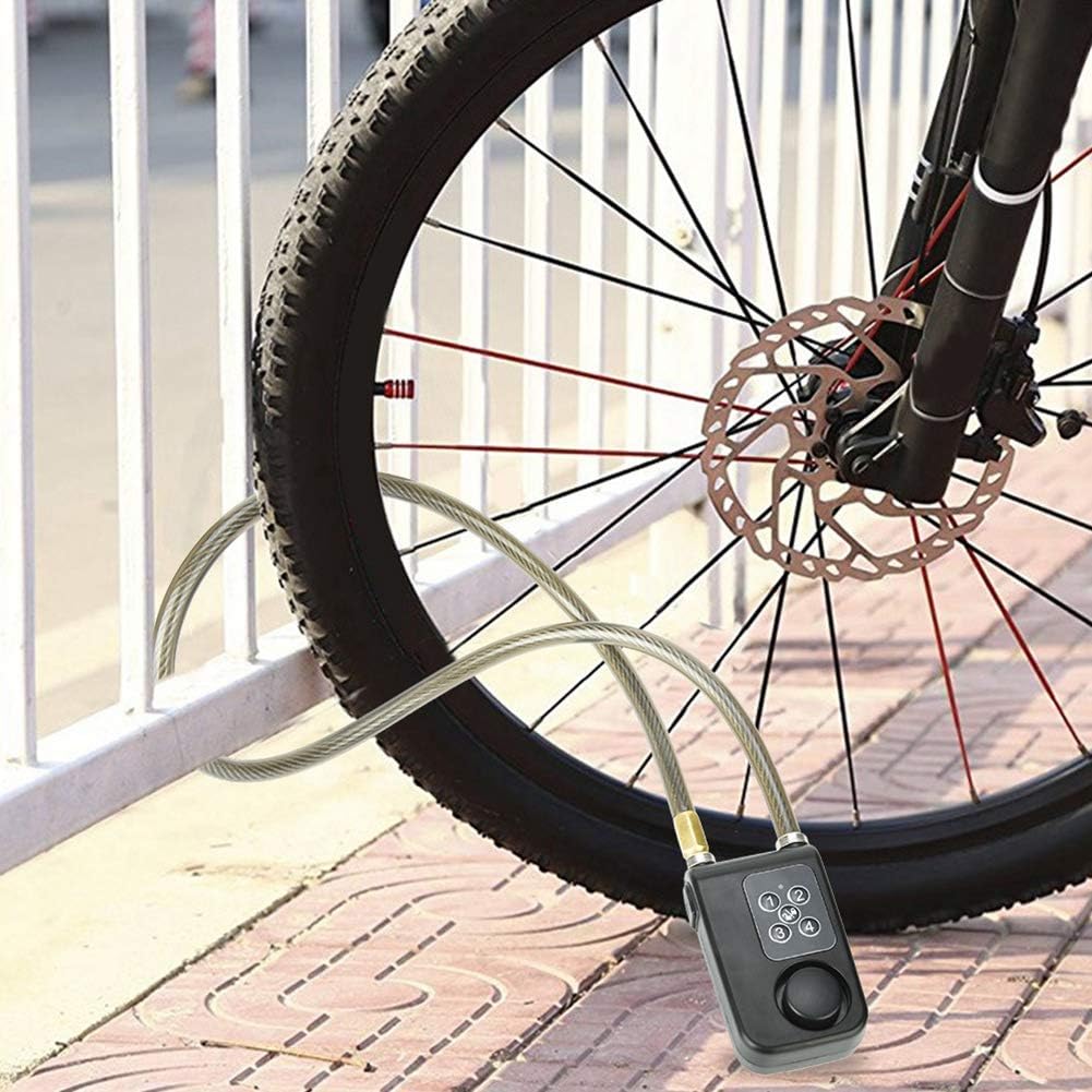 Anti-Theft Wireless Remote Control Alarm Bike Lock 4-Digit Password IP55 Waterproof H474319