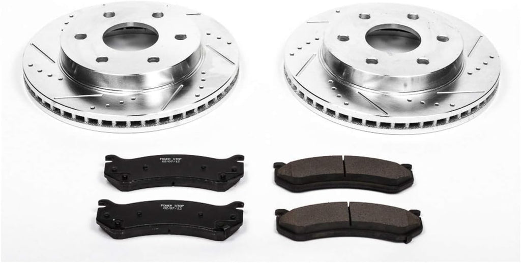 Carbon-Fiber Ceramic Brake Pad and Drilled and Slotted Rotor Kit K3864
