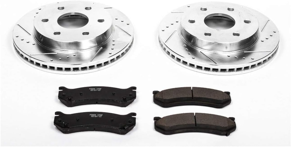 Carbon-Fiber Ceramic Brake Pad and Drilled and Slotted Rotor Kit K3864
