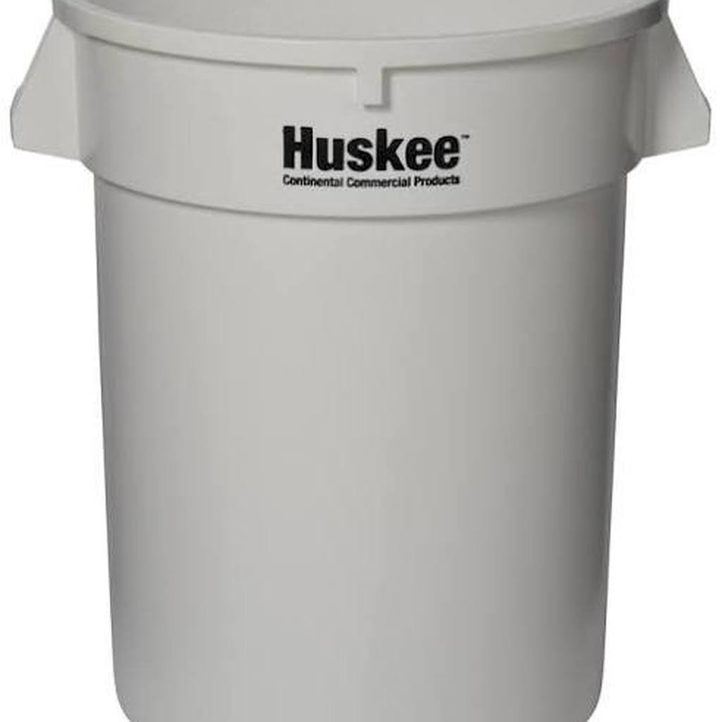 White 32 gal. Round Plastic Trash Can Z910