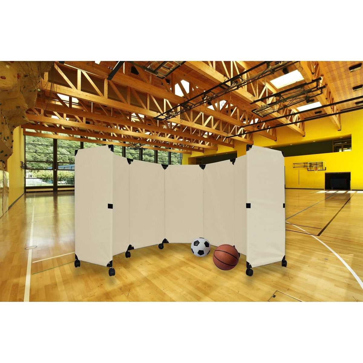 Beige Folding Portable Partition C8696